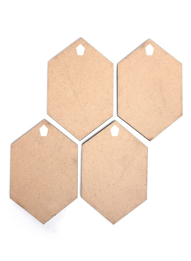 ROOT KRAFT 50pcs Hexagon Wooden Pine MDF Cutouts Unfinished Tags for Key Chain,Slices Crafts,Xmas Holiday Hanging Decorations,Painting Wood Craft,MDF Plains,Resin Art Work (5x5 cm) - Image 1